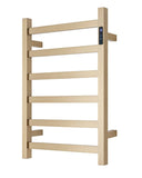 Darrahopens Furniture > Bathroom 2023 Brushed Brass Gold stainless steel Heated Towel Rail rack Square AU 650*450mm Timer