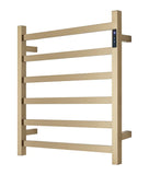 Darrahopens Furniture > Bathroom 2023 Brushed Brass Gold stainless steel Heated Towel Rail rack Square AU 650*620mm Timer
