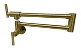Darrahopens Furniture > Bathroom 2023 Brushed Gold Kitchen tap Wall Mounted Pot Filler Single Cold Water inlet