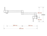Darrahopens Furniture > Bathroom 2023 Brushed Gold Kitchen tap Wall Mounted Pot Filler Single Cold Water inlet