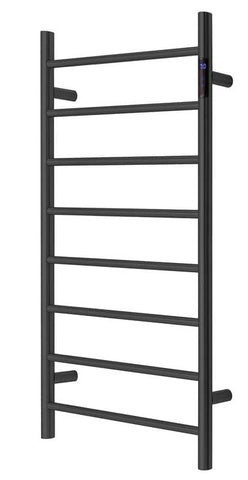 Darrahopens Furniture > Bathroom 2023 Matte Black stainless steel Heated Towel Rail rack Round AU 1000*450mm Timer
