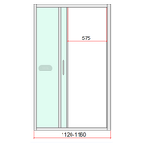 Darrahopens Furniture > Bathroom 40mm Adjustable Contemporary Corner Sliding Black Shower Screen 116x80cm