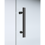 Darrahopens Furniture > Bathroom 40mm Adjustable Contemporary Corner Sliding Black Shower Screen 116x80cm