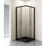 Darrahopens Furniture > Bathroom Adjustable 1100x1100mm Double Sliding Door Glass Shower Screen in Black
