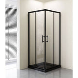 Darrahopens Furniture > Bathroom Adjustable 1100x1100mm Double Sliding Door Glass Shower Screen in Black