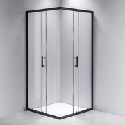 Darrahopens Furniture > Bathroom Adjustable 1100x1100mm Double Sliding Door Glass Shower Screen in Black