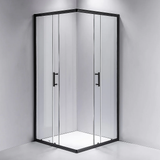 Darrahopens Furniture > Bathroom Adjustable 1100x1100mm Double Sliding Door Glass Shower Screen in Black