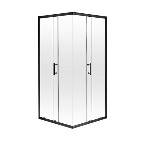 Darrahopens Furniture > Bathroom Adjustable 1100x1100mm Double Sliding Door Glass Shower Screen in Black