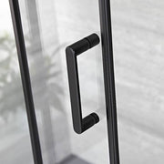 Darrahopens Furniture > Bathroom Adjustable 1400x1010mm Single Door Corner Sliding Glass Shower Screen in Black