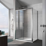 Darrahopens Furniture > Bathroom Adjustable 1400x1010mm Single Door Corner Sliding Glass Shower Screen in Chrome