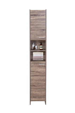 Darrahopens Furniture > Bathroom Alto Bathroom Tallboy Narrow High Cabinet With 2 Doors/2 Shleves - Walnut
