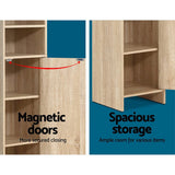 darrahopens Furniture > Bathroom Artiss 185cm Bathroom Cabinet Tallboy Furniture Toilet Storage Laundry Cupboard Oak
