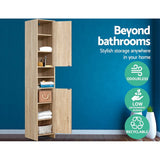 darrahopens Furniture > Bathroom Artiss 185cm Bathroom Cabinet Tallboy Furniture Toilet Storage Laundry Cupboard Oak