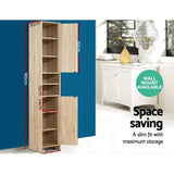 darrahopens Furniture > Bathroom Artiss 185cm Bathroom Cabinet Tallboy Furniture Toilet Storage Laundry Cupboard Oak