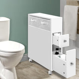 darrahopens Furniture > Bathroom Artiss Bathroom Cabinet Toilet Storage Caddy Holder w/ Wheels