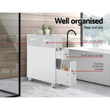 darrahopens Furniture > Bathroom Artiss Bathroom Cabinet Toilet Storage Caddy Holder w/ Wheels