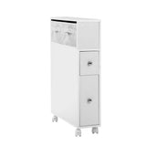 darrahopens Furniture > Bathroom Artiss Bathroom Cabinet Toilet Storage Caddy Holder w/ Wheels