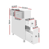 darrahopens Furniture > Bathroom Artiss Bathroom Cabinet Toilet Storage Caddy Holder w/ Wheels