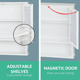 darrahopens Furniture > Bathroom Artiss Bathroom Tallboy Storage Cabinet with Mirror - White