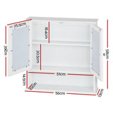 darrahopens Furniture > Bathroom Artiss Bathroom Tallboy Storage Cabinet with Mirror - White