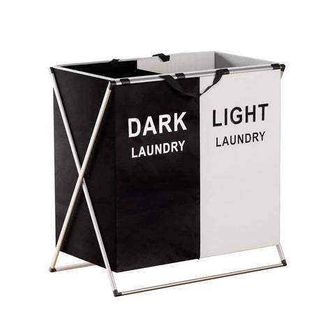 Darrahopens Furniture > Bathroom Artiss Laundry Basket Hamper Large Foldable Washing Clothes Storage 2 Sections