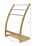 darrahopens Furniture > Bathroom Bamboo Towel Bar Metal Holder Rack 3-Tier Freestanding and Bottom shelf for Bathroom