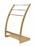 darrahopens Furniture > Bathroom Bamboo Towel Bar Metal Holder Rack 3-Tier Freestanding and Bottom shelf for Bathroom