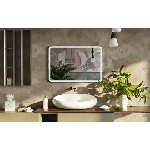 Darrahopens Furniture > Bathroom Belbagno Rectangular LED Bathroom Wall Mirror