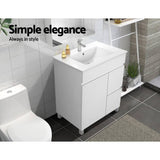 darrahopens Furniture > Bathroom Cefito 750mm Bathroom Vanity Cabinet Unit Wash Basin Sink Storage Freestanding White