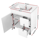 darrahopens Furniture > Bathroom Cefito 750mm Bathroom Vanity Cabinet Unit Wash Basin Sink Storage Freestanding White