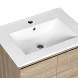 Darrahopens Furniture > Bathroom Cefito Vanity Unit Basin Cabinet Storage Bathroom Wall Mounted Ceramic 600mm Oak