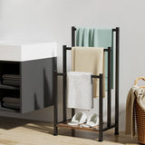 Darrahopens Furniture > Bathroom Devanti Freestanding Towel Rack 3 Tier Shelf Drying Storage Bathroom Home Black