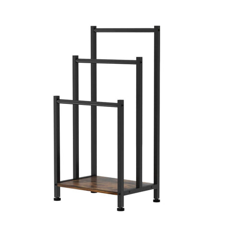Darrahopens Furniture > Bathroom Devanti Freestanding Towel Rack 3 Tier Shelf Drying Storage Bathroom Home Black
