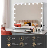 darrahopens Furniture > Bathroom Embellir Makeup Mirror with Light LED Hollywood Vanity Dimmable Wall Mirrors