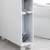 Darrahopens Furniture > Bathroom Removable Bathroom Side Cabinet Toilet Caddy with Storage Drawers- White