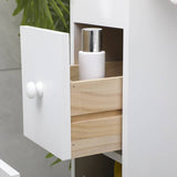 Darrahopens Furniture > Bathroom Removable Bathroom Side Cabinet Toilet Caddy with Storage Drawers- White