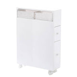 Darrahopens Furniture > Bathroom Removable Bathroom Side Cabinet Toilet Caddy with Storage Drawers- White