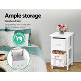 darrahopens Furniture > Bedroom 2 PCS Artiss Bedside Table - White