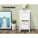 darrahopens Furniture > Bedroom 2 PCS Artiss Bedside Table - White