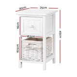 darrahopens Furniture > Bedroom 2 PCS Artiss Bedside Table - White