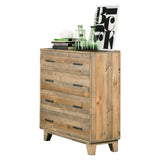Darrahopens Furniture > Bedroom 4 Pieces Bedroom Suite Double Size in Solid Wood Antique Design Light Brown Bed, Bedside Table & Tallboy