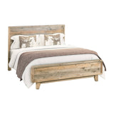 Darrahopens Furniture > Bedroom 4 Pieces Bedroom Suite King Size in Solid Wood Antique Design Light Brown Bed, Bedside Table & Tallboy