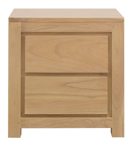 Darrahopens Furniture > Bedroom Amsterdam Solid White Cedar 2 Drawer Bedside (Natural)