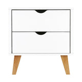darrahopens Furniture > Bedroom Artiss 2 Drawer Wooden Bedside Tables - White