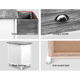 darrahopens Furniture > Bedroom Artiss 2x Bedside Table Nightstands 2 Drawers Storage Cabinet Bedroom Side Grey