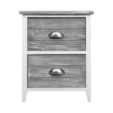 darrahopens Furniture > Bedroom Artiss 2x Bedside Table Nightstands 2 Drawers Storage Cabinet Bedroom Side Grey