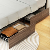 Darrahopens Furniture > Bedroom Artiss 2x Trundle Drawers for Metal Bed Frame Storage with Wheels Balck & Walnut