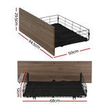 Darrahopens Furniture > Bedroom Artiss 2x Trundle Drawers for Metal Bed Frame Storage with Wheels Balck & Walnut