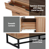 Darrahopens Furniture > Bedroom Artiss 4 Chest of Drawers Cabinet Dresser Table Tallboy Storage Bedroom Rust Oak
