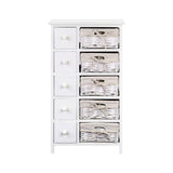 darrahopens Furniture > Bedroom Artiss 5 Basket Storage Drawers - White